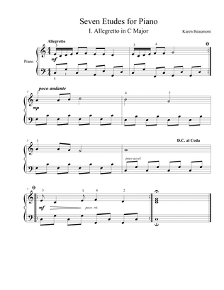 Seven Etudes for Late Elementary Piano Students