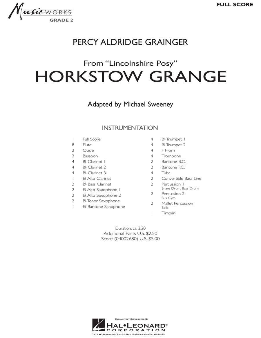 Horkstow Grange - Full Score Concert Band scores gallery preview page 1