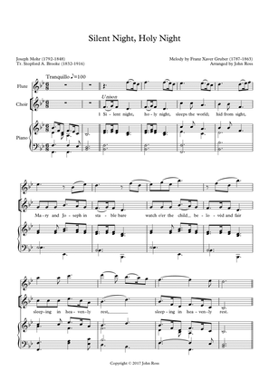 Book cover for Silent Night, Holy Night (SATB, Flute, Piano) (Words by Brooke)