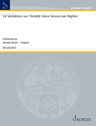 24 Variations sur l’Ariette Venni Amore par Righini