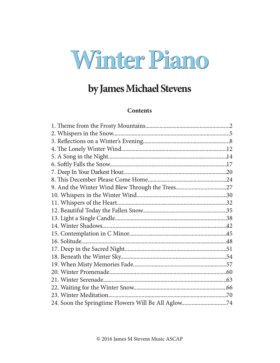 Winter Piano (original piano solos) Piano Solo scores gallery preview page 3