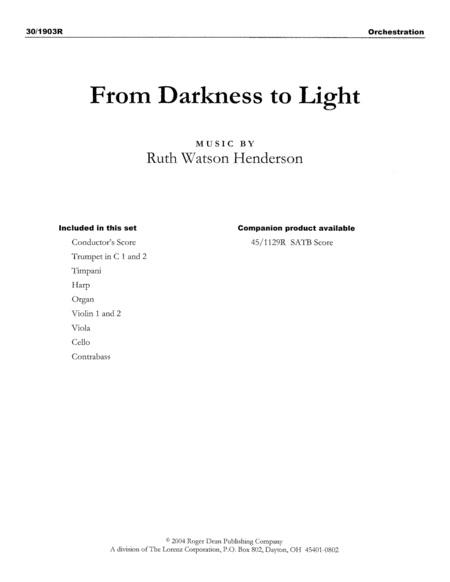 From Darkness to Light - Orchestration