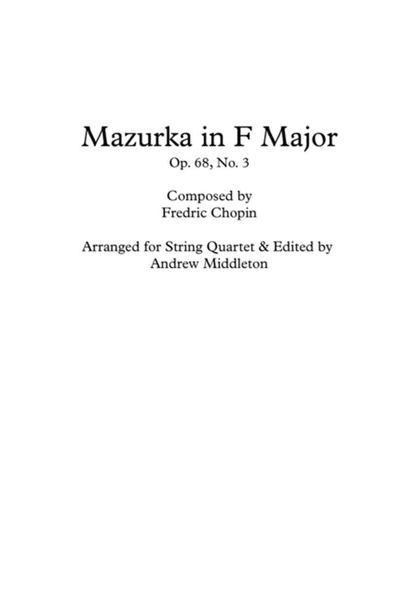 Mazurka in F Minor arranged for String Quartet image number null