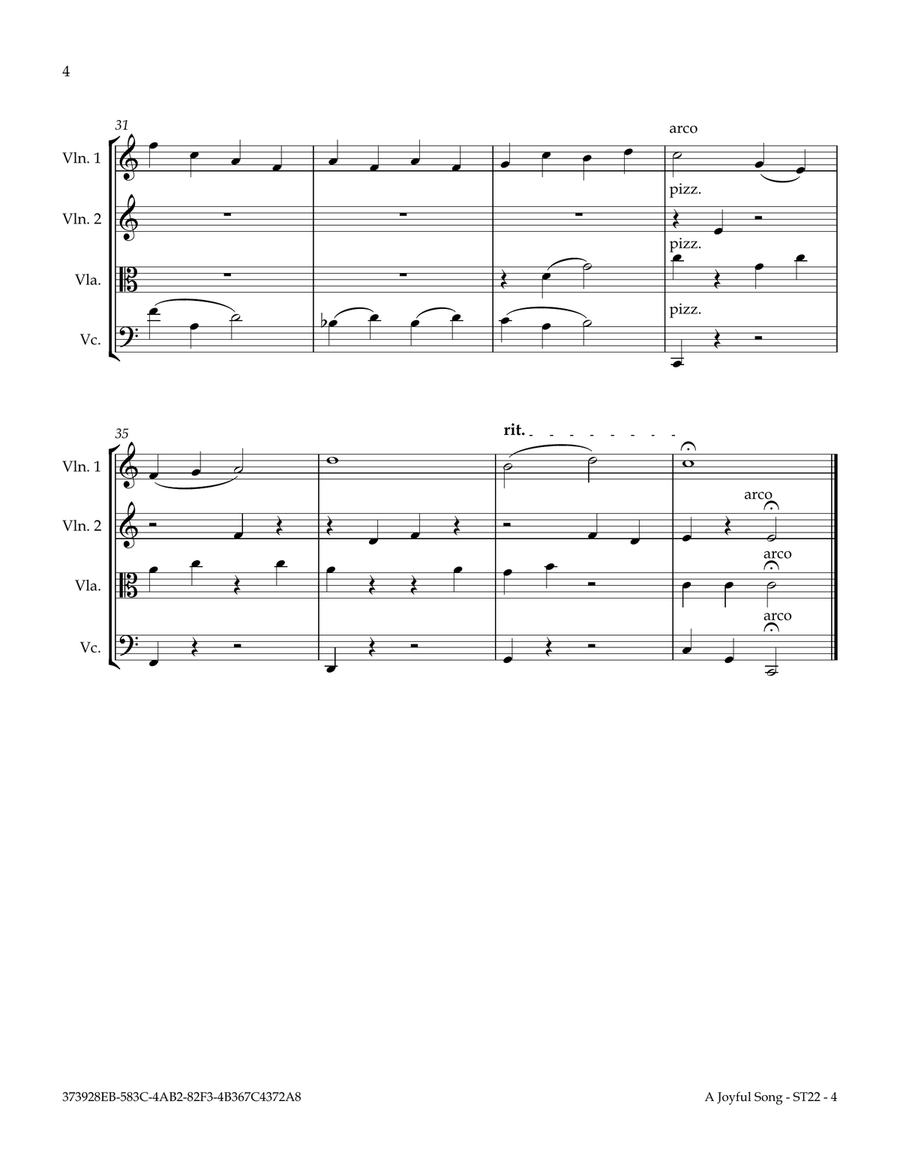 A Joyful Song String Quartet scores gallery preview page 4