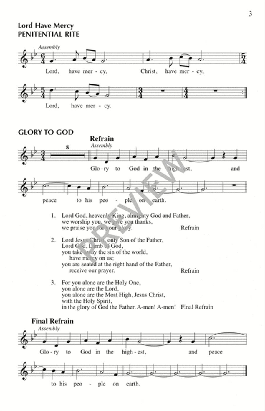 Mass of Creation - Assembly edition Unison Choir scores gallery preview page 4