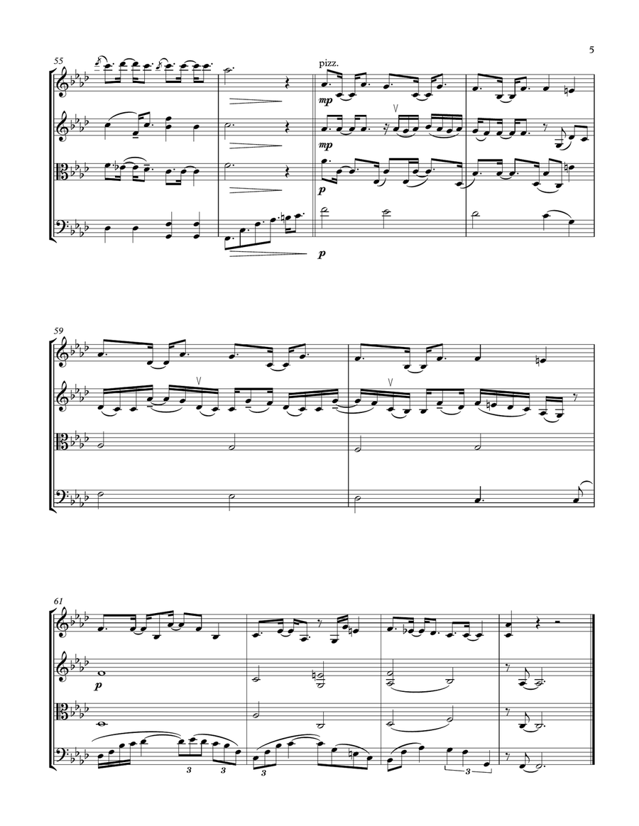 Lucid Dreams String Quartet scores gallery preview page 5