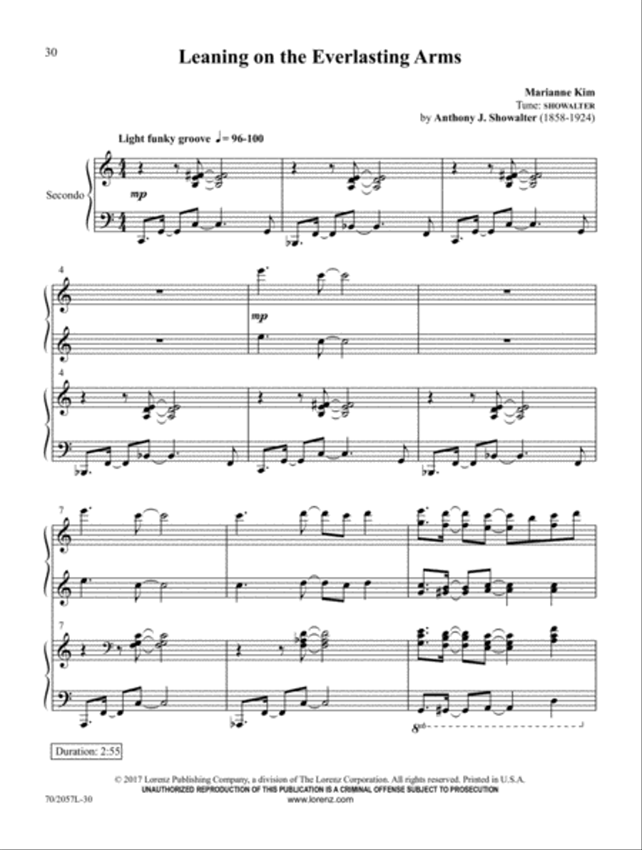 Everlasting Arms Piano Duet scores gallery preview page 14