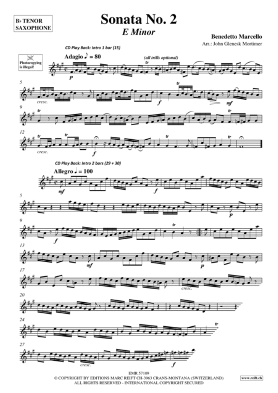 Sonata No. 2 Sonata No. 2 Tenor Saxophone scores gallery preview page 3