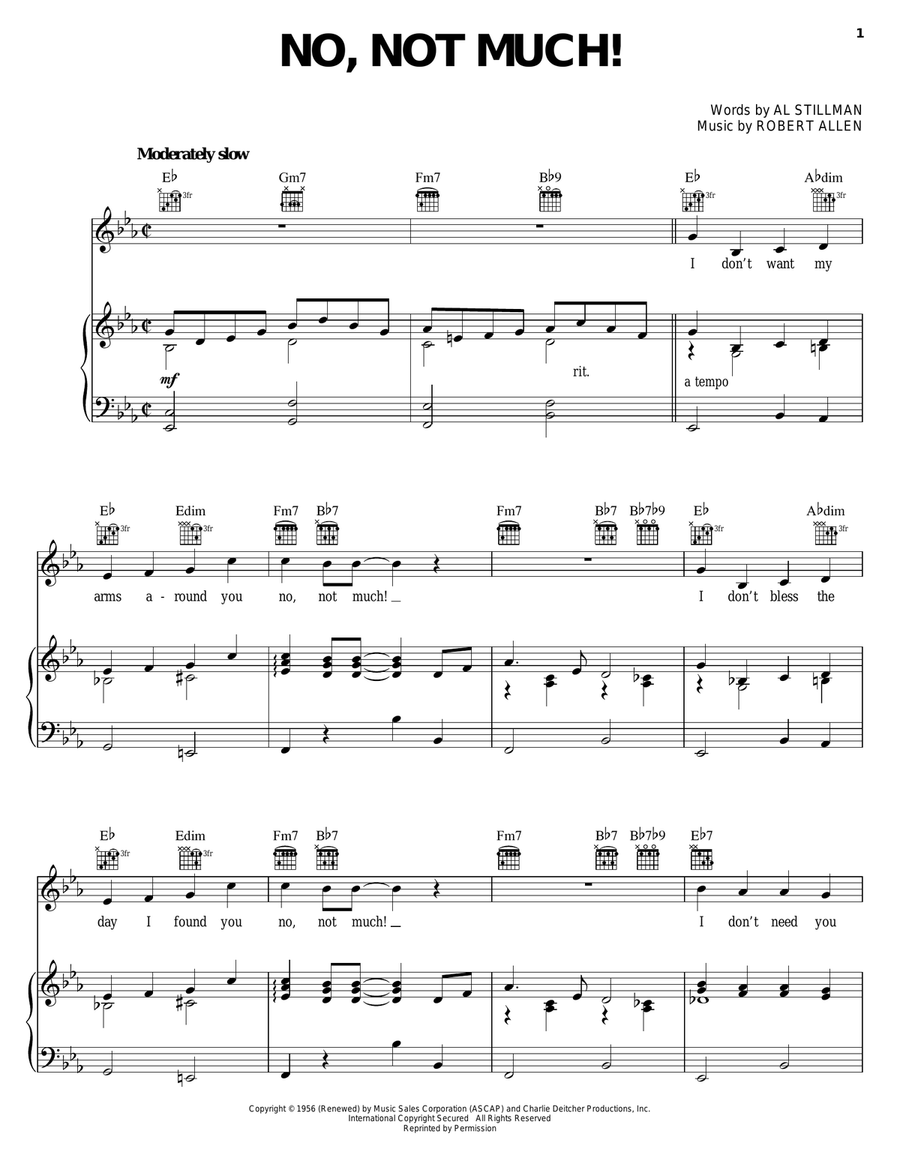 No, Not Much! Piano, Vocal, Guitar scores gallery preview page 1