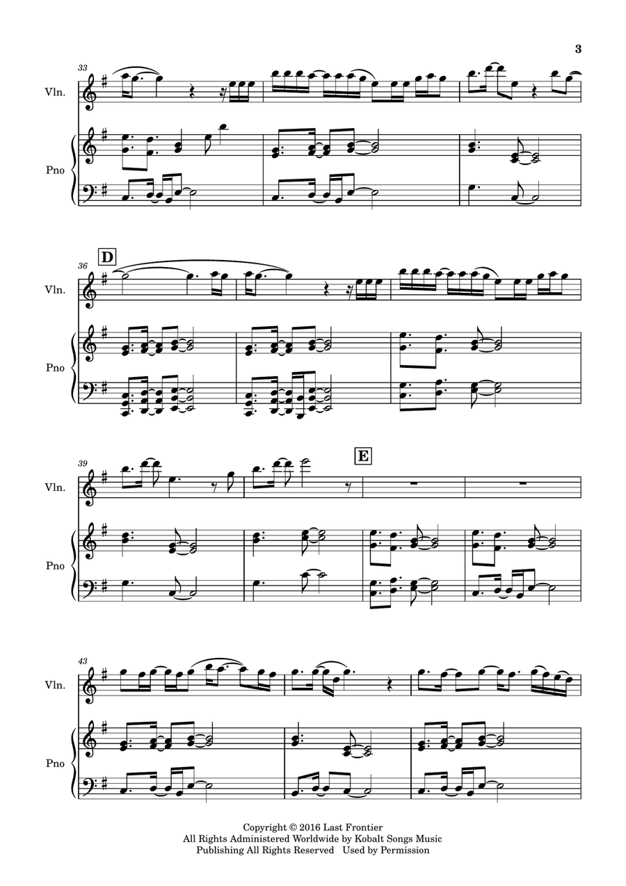 Ocean Eyes Violin Solo scores gallery preview page 4