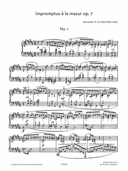 Impromptus a la mazur, Op. 7