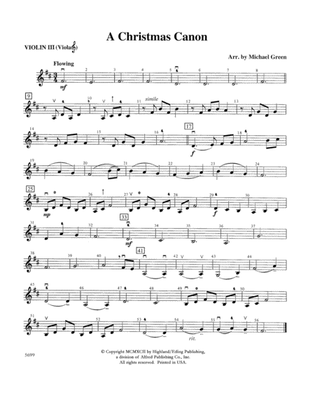A Christmas Canon: 3rd Violin (Viola [TC])