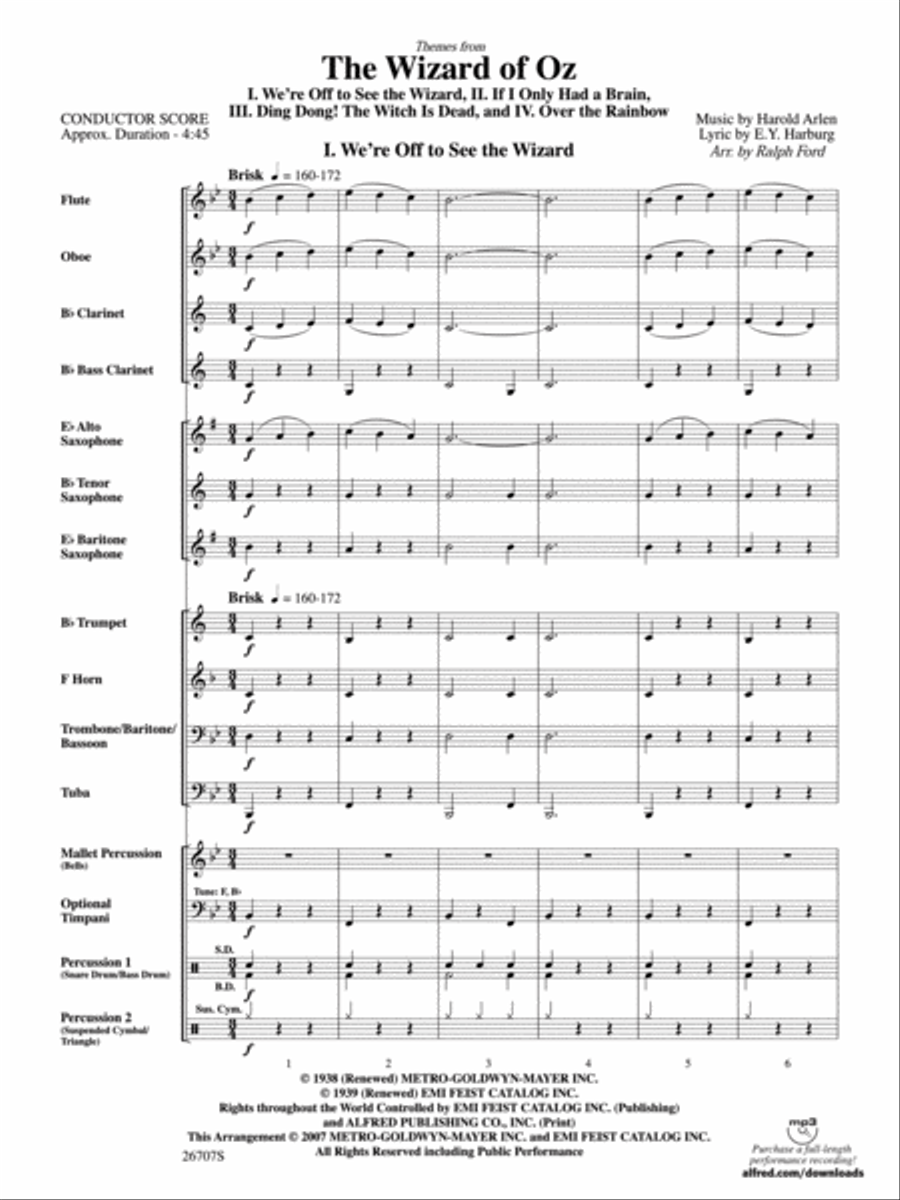 The Wizard of Oz, Themes from Concert Band scores gallery preview page 2
