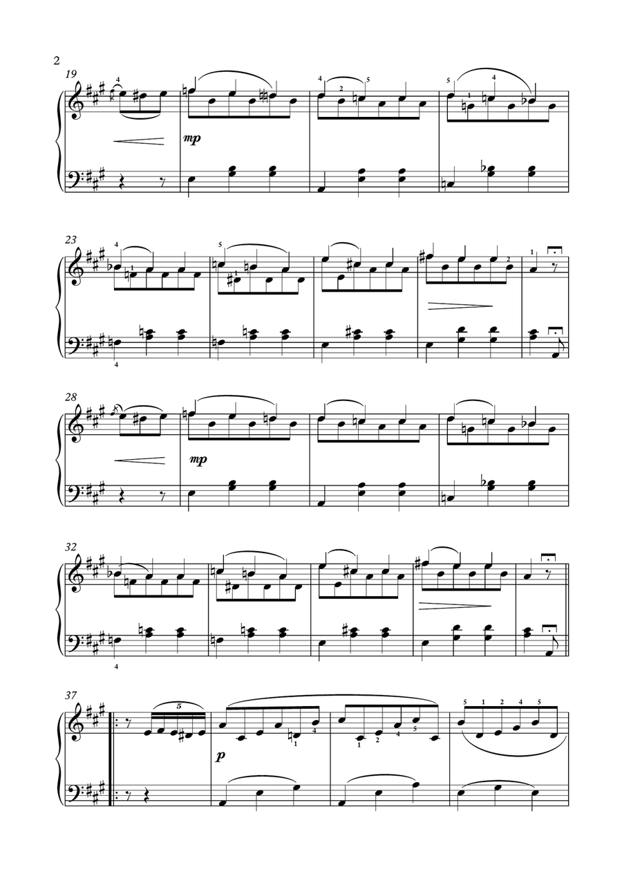Beethoven Valse le desir easy piano solo Easy Piano scores gallery preview page 3