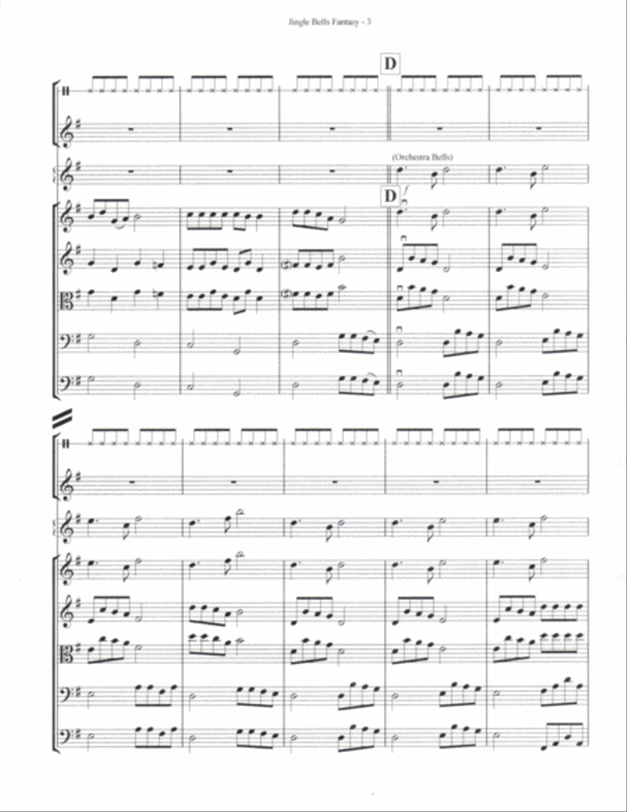 Jingle Bells Fantasy String Orchestra scores gallery preview page 6