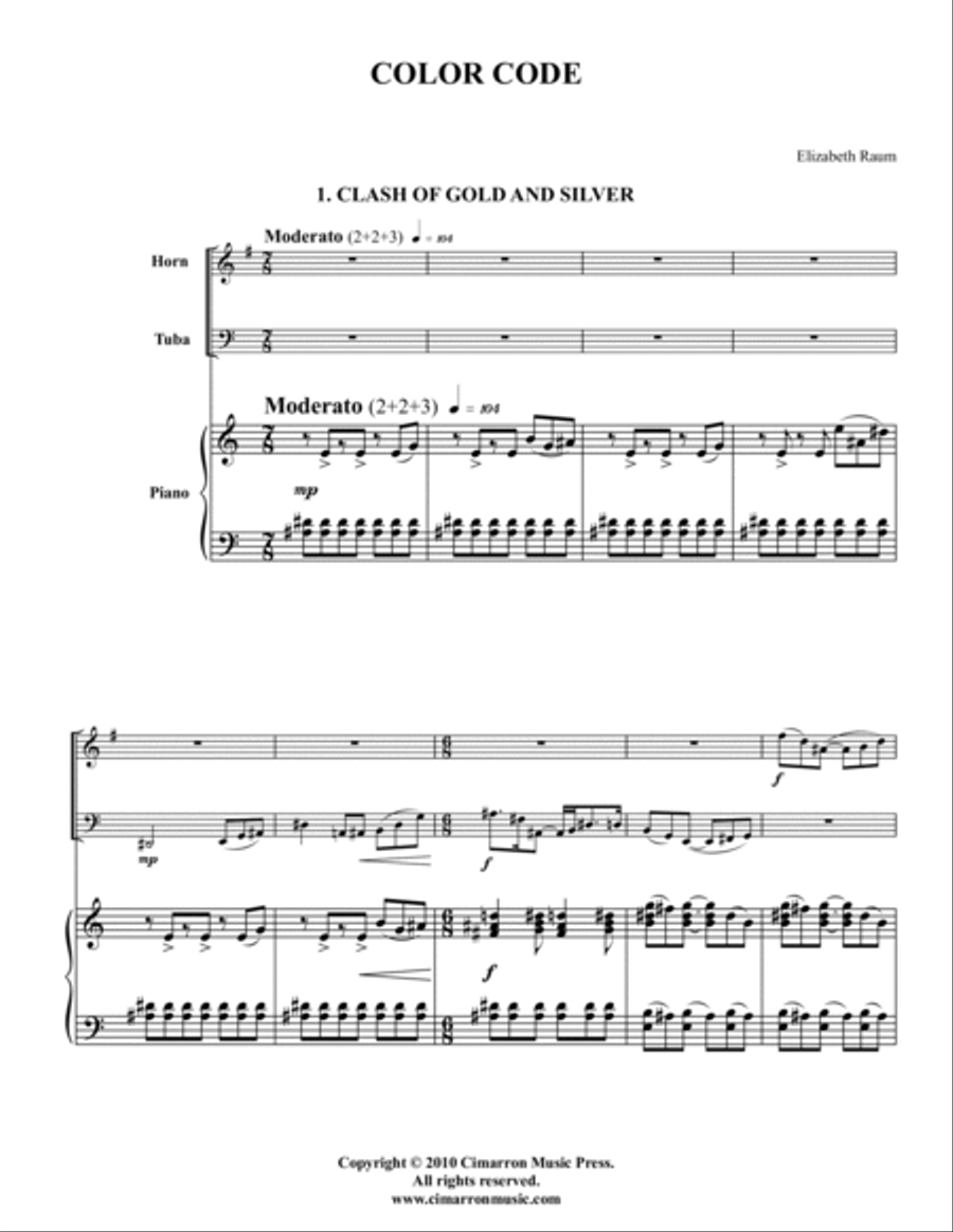 Color Code Horn scores gallery preview page 3