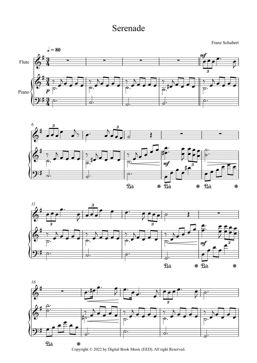 Serenade - Franz Schubert (Flute + Piano) image number null
