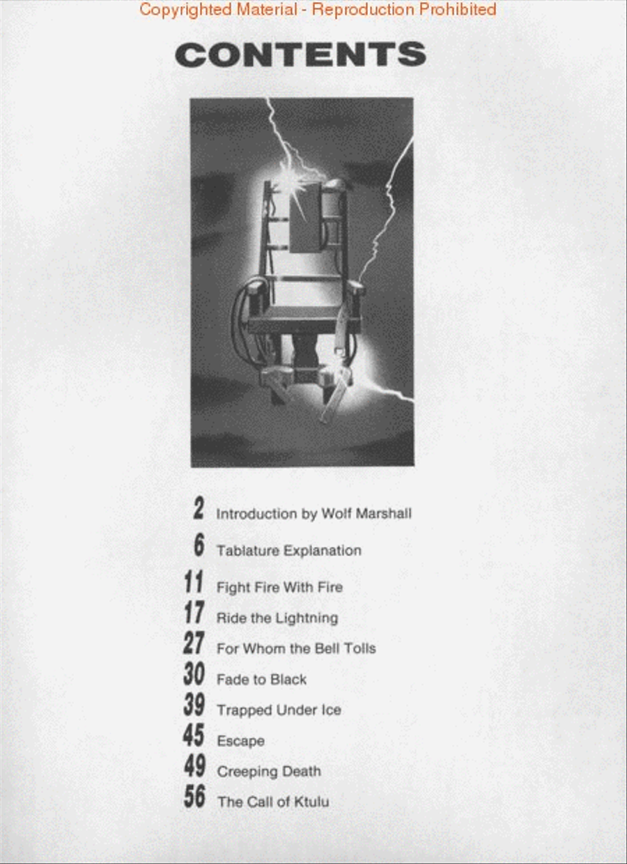 Metallica – Ride the Lightning Electric Guitar scores gallery preview page 2