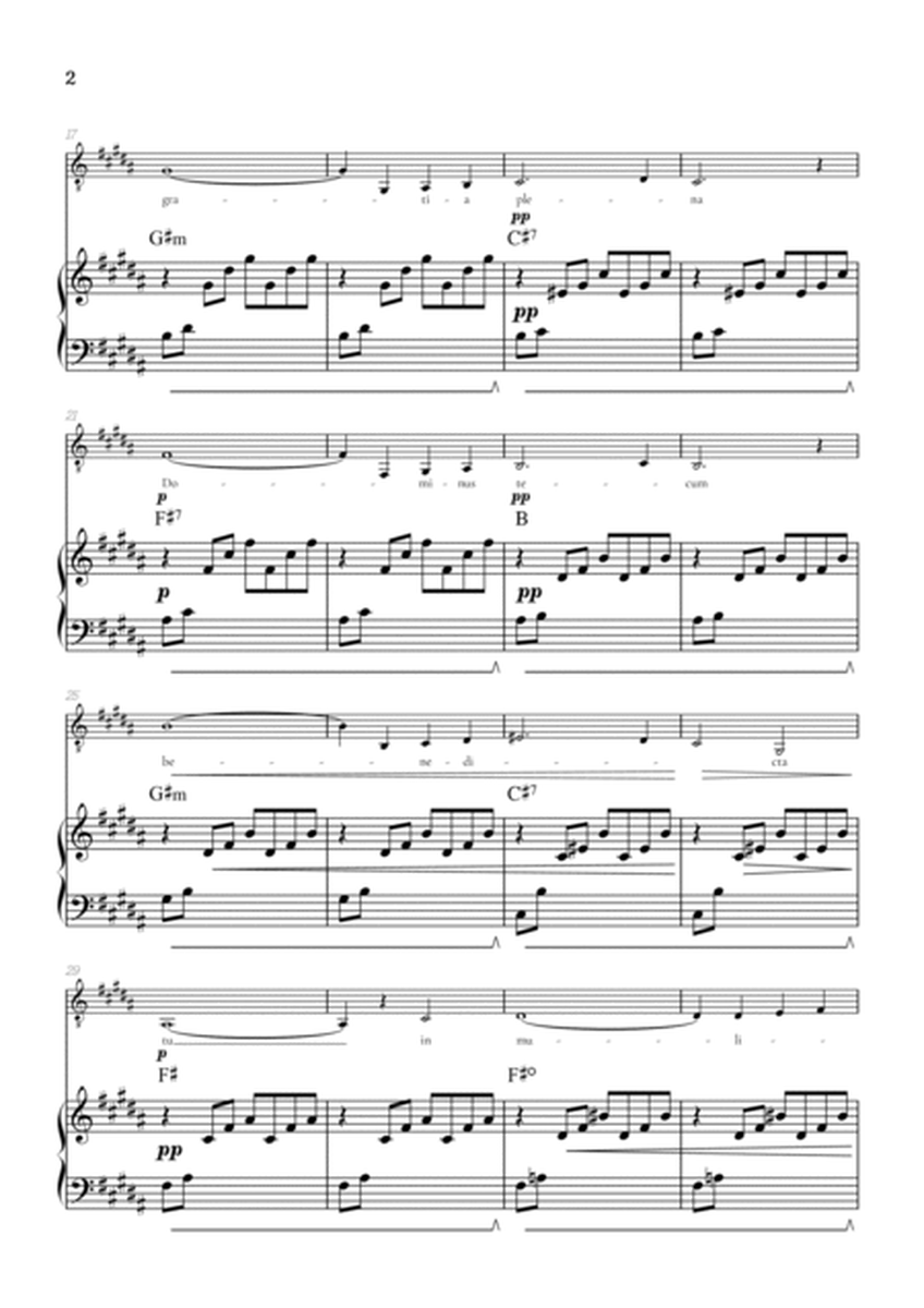 Bach / Gounod Ave Maria in B major • tenor sheet music with piano accompaniment and chords image number null
