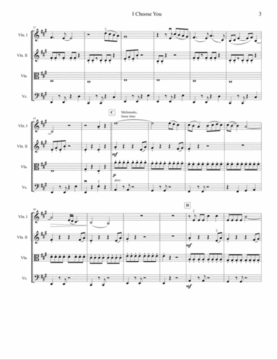I Choose You String Quartet scores gallery preview page 3