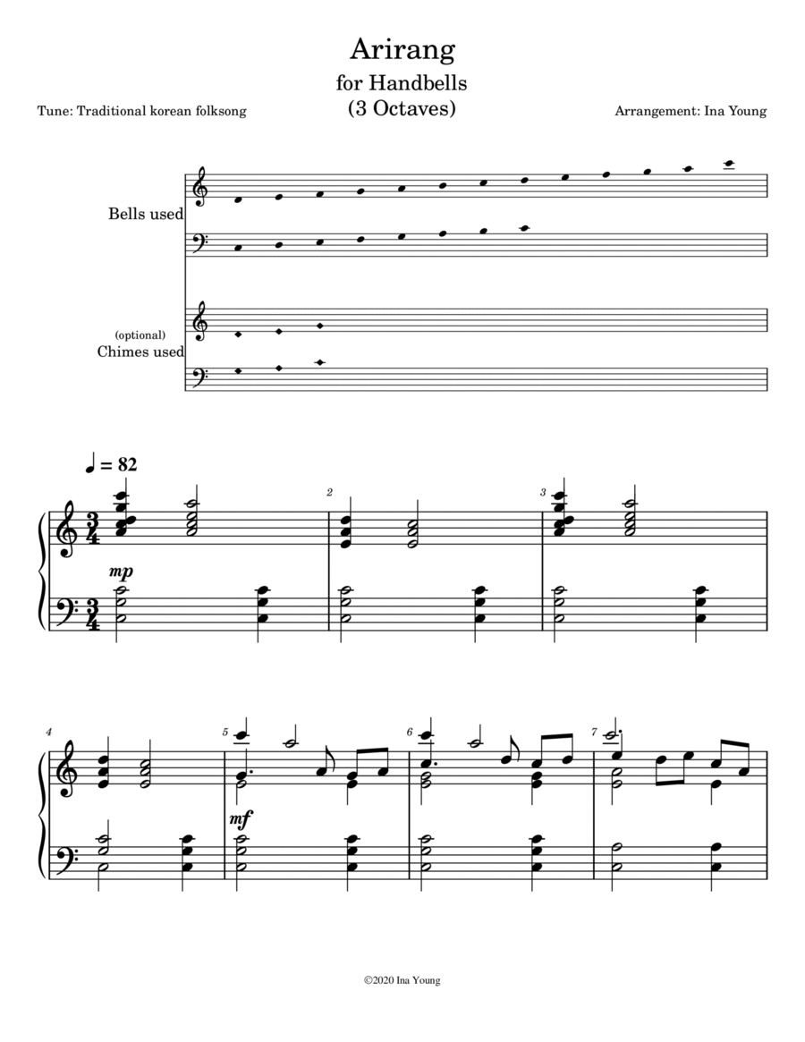Arirang for Handbells Handbell Choir scores gallery preview page 1