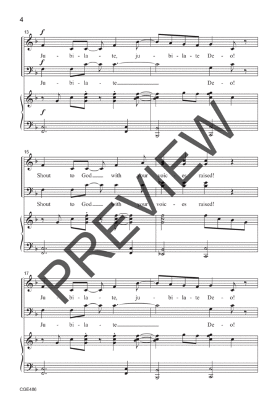 Jubilate Deo (SATB) Jubilate Deo (SATB) 4-Part scores gallery preview page 4