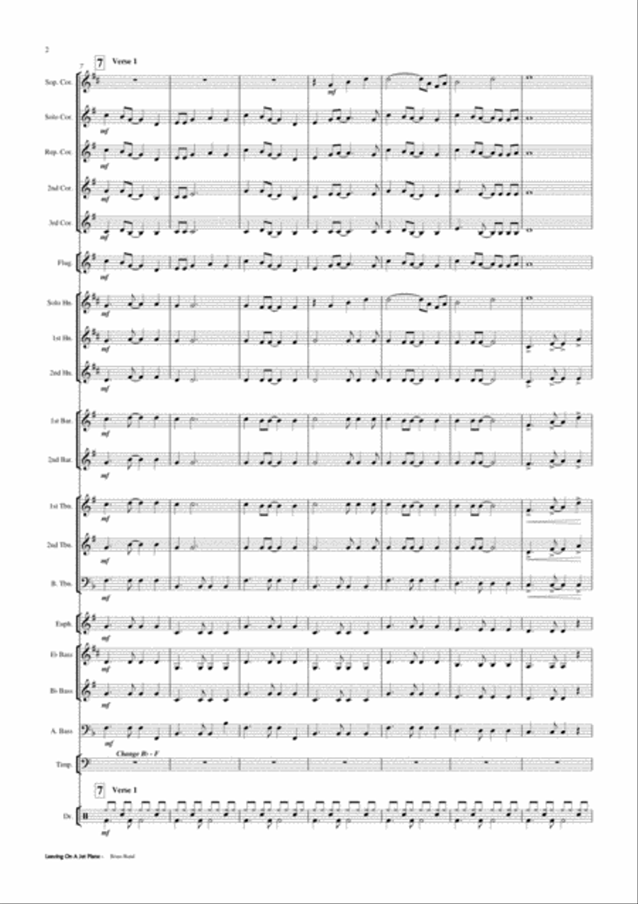 Leaving On A Jet Plane Brass Ensemble scores gallery preview page 3