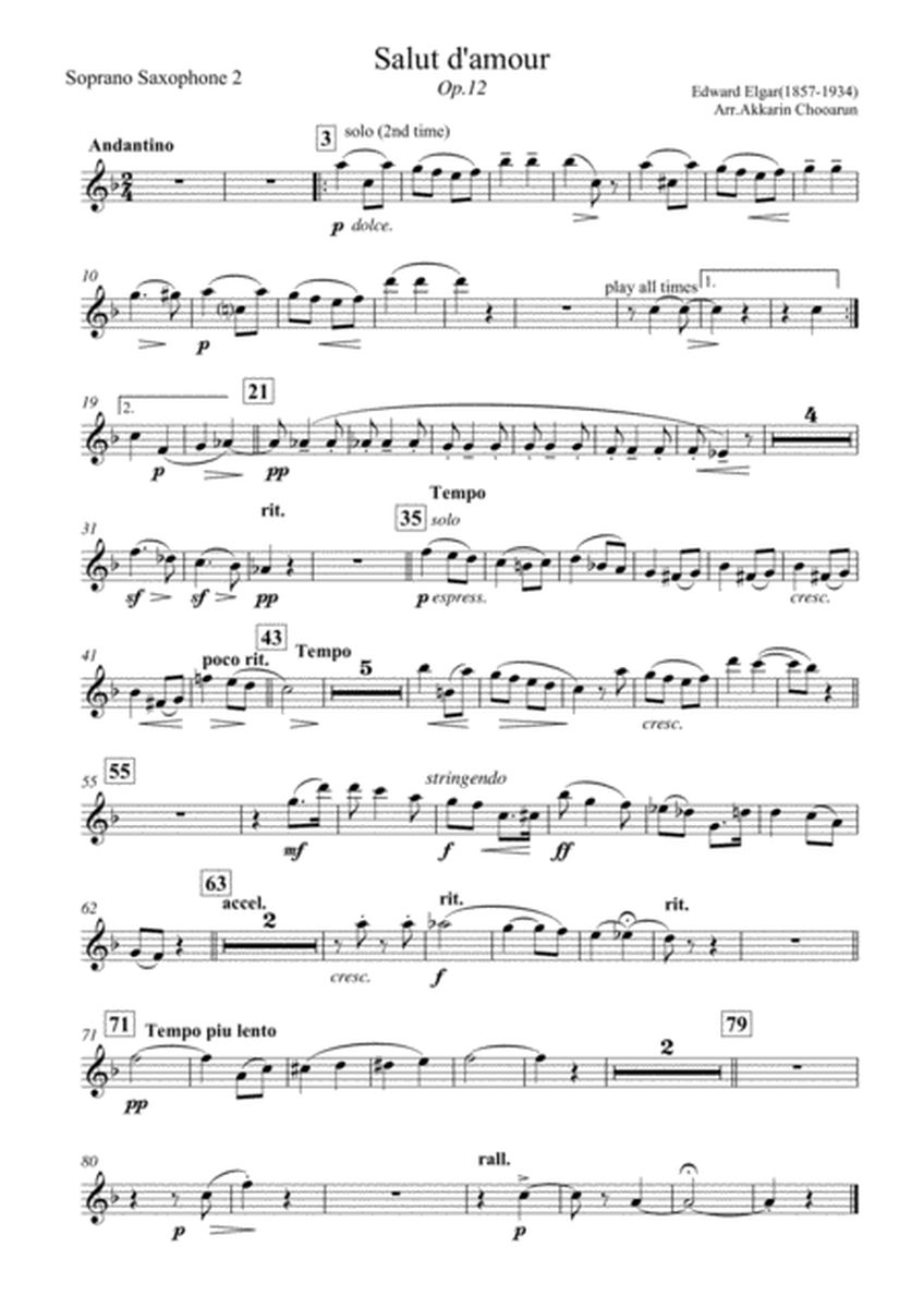 Salut D'Amour op.12; Edward Elgar for 12 Saxophone