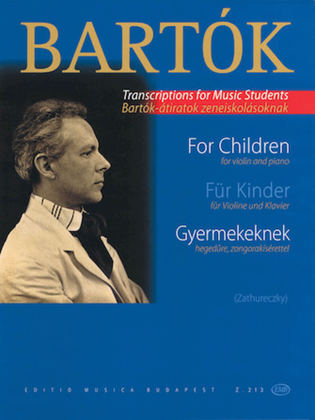 Book cover for Bartók – Transcriptions for Music Students: For Children