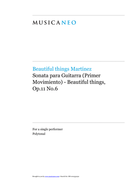 Sonata para Guitarra (Primer Movimiento)-Beautiful things Op.11 No.6