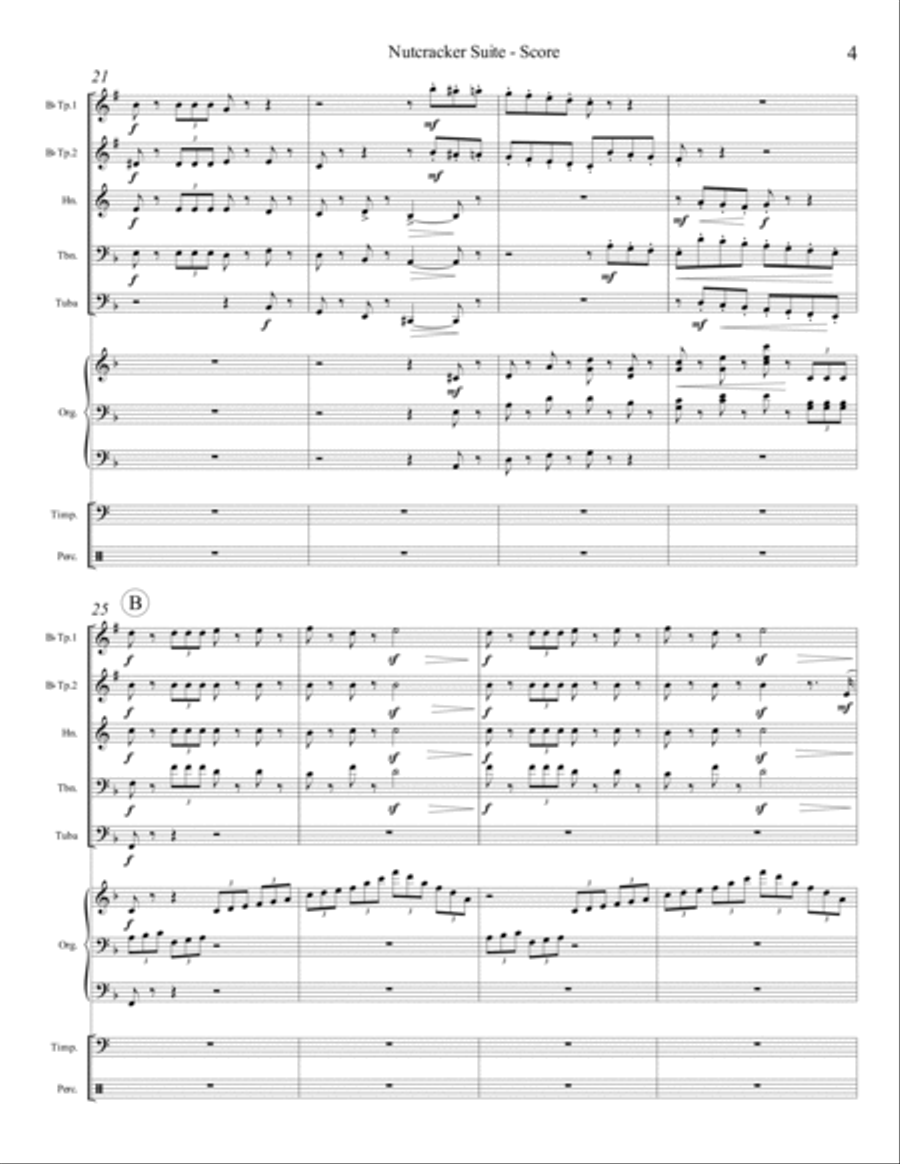 Nutcracker Suite (for Brass Quintet, Organ and Percussion) Brass Ensemble scores gallery preview page 5