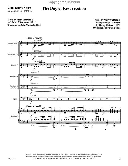 The Day of Resurrection - Brass and Percussion Score and Parts image number null
