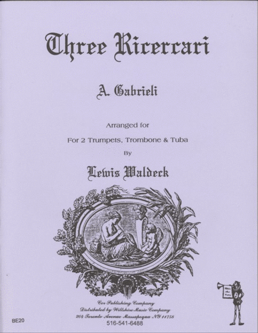 Three Ricercari (Lewis Waldeck) Brass Quartet scores gallery preview page 1