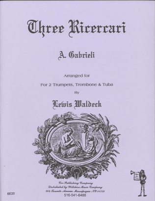 Book cover for Three Ricercari (Lewis Waldeck)