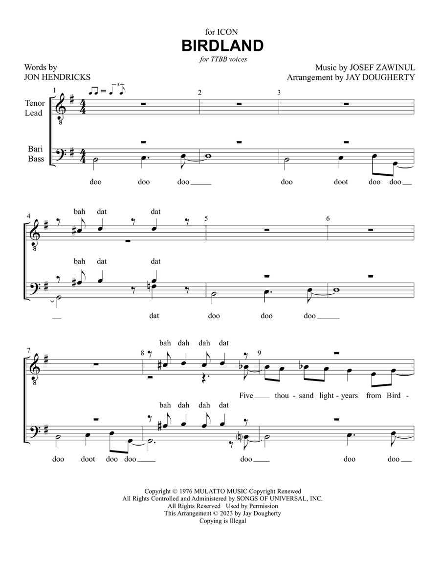 Birdland TTBB scores gallery preview page 1