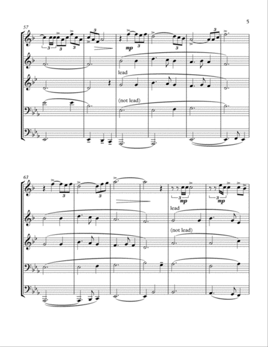 Silent Night in Flanders - Brass Quintet Brass Quintet scores gallery preview page 6