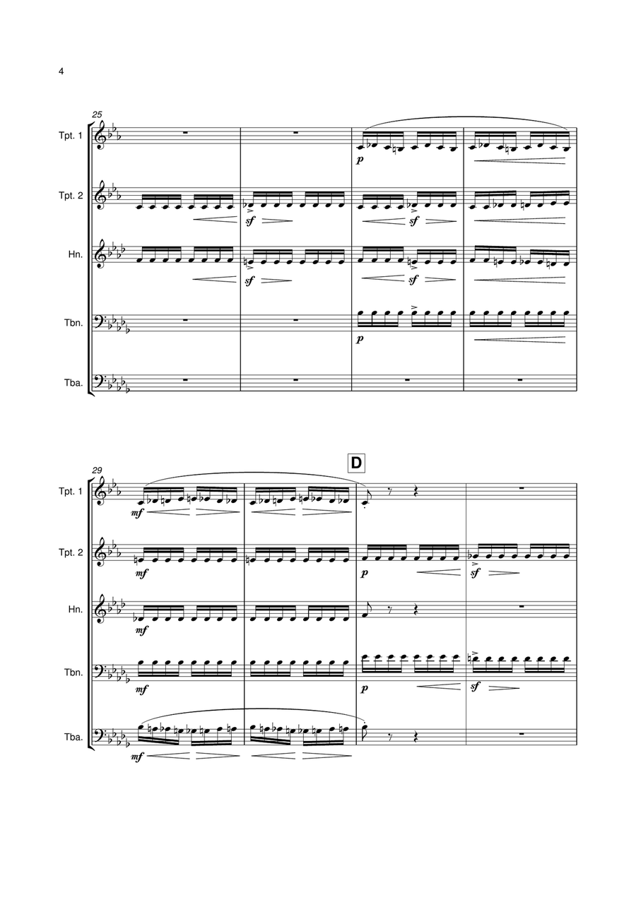 The Flight Of The Bumble Bee (Brass Quintet) Brass Quintet scores gallery preview page 5