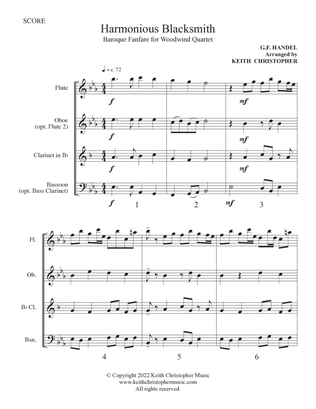 Harmonious Blacksmith (A Baroque Fanfare for Woodwind Quartet)