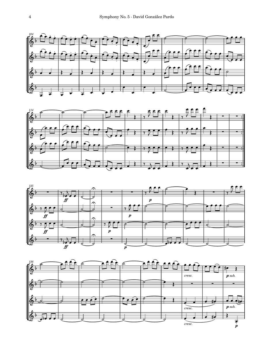 Symphony No. 5 in C minor, Op. 67 (First movement) Chamber Music scores gallery preview page 4