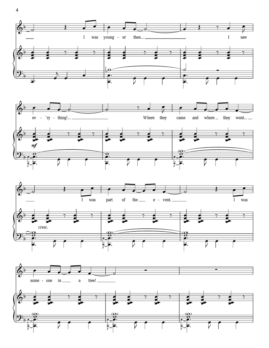 Someone In A Tree Piano, Vocal scores gallery preview page 4