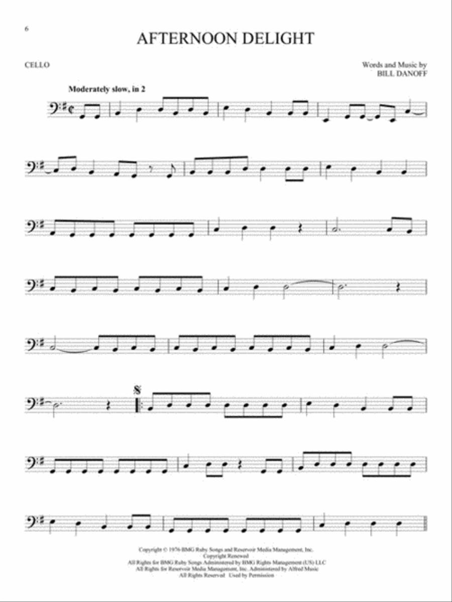 101 Popular Songs Cello scores gallery preview page 5