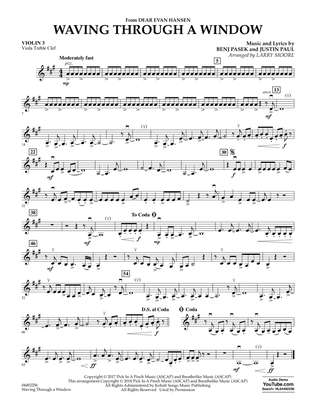 Waving Through a Window (from Dear Evan Hansen) (arr. Larry Moore) - Violin 3 (Viola Treble Clef)