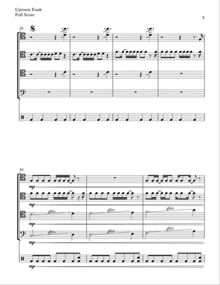 Uptown Funk Brass Ensemble scores gallery preview page 5