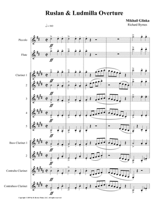 Ruslan & Ludmilla Overture (Clarinet Octet + Piccolo & Flute)