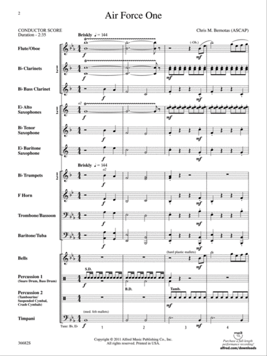 Air Force One Concert Band scores gallery preview page 2