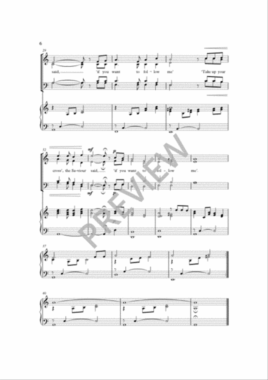 Take Up Your Cross 4-Part scores gallery preview page 6