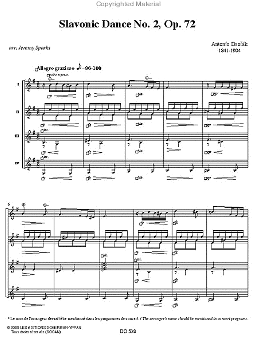 2 Slavonic Dances 2 Slavonic Dances Guitar Ensemble scores gallery preview page 2