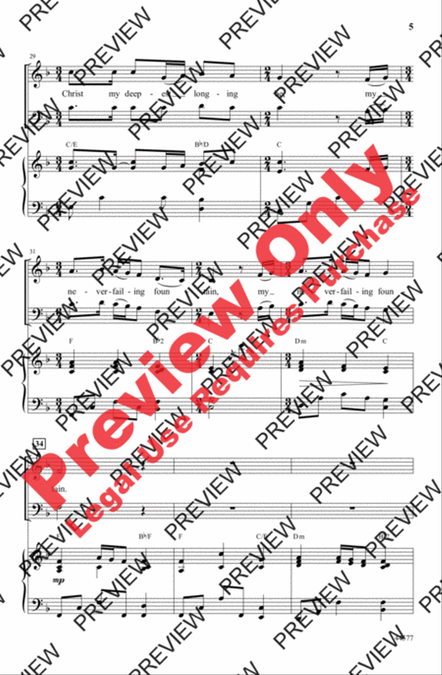 O, For a Closer Walk 4-Part scores gallery preview page 5