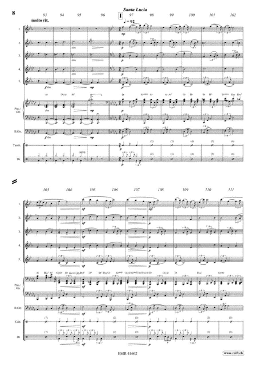 Greetings From Italy Saxophone Quintet scores gallery preview page 8