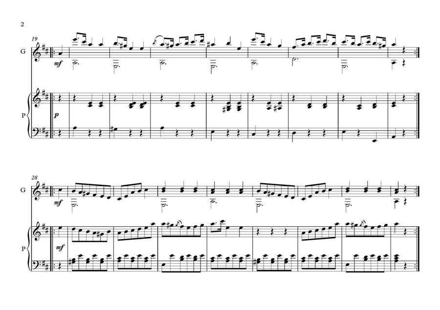 Valses for Guitar and Piano duet Valses for Guitar and Piano duet Acoustic Guitar scores gallery preview page 2